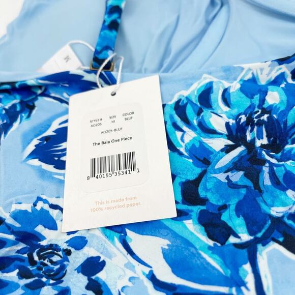 Andie The Bala One Piece Swimsuit Blue Floral Size Medium NEW with Tags! - Picture 7 of 9